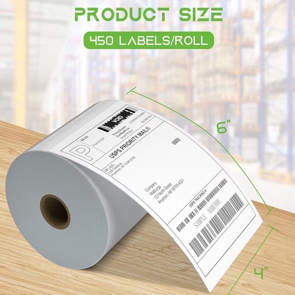 450 4x6 Thermal Printer Shipping Printer Labels Universal Sticky Shipping Label - Picture 2 of 4